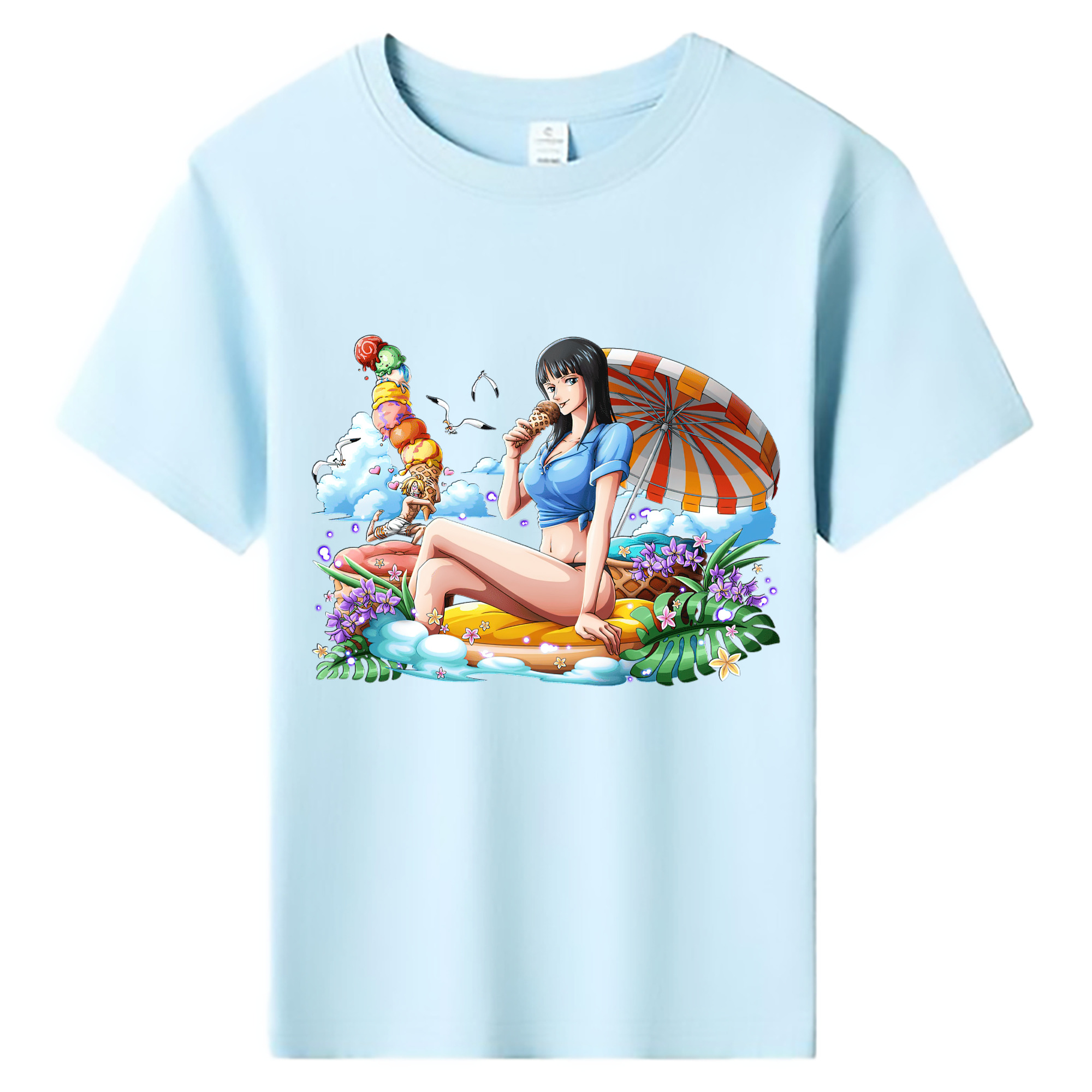 （画像用） ワンピース ニコ・ロビン ONE PIECE Nico Robin 綿100％キッズTシャツ（フロントプリント）